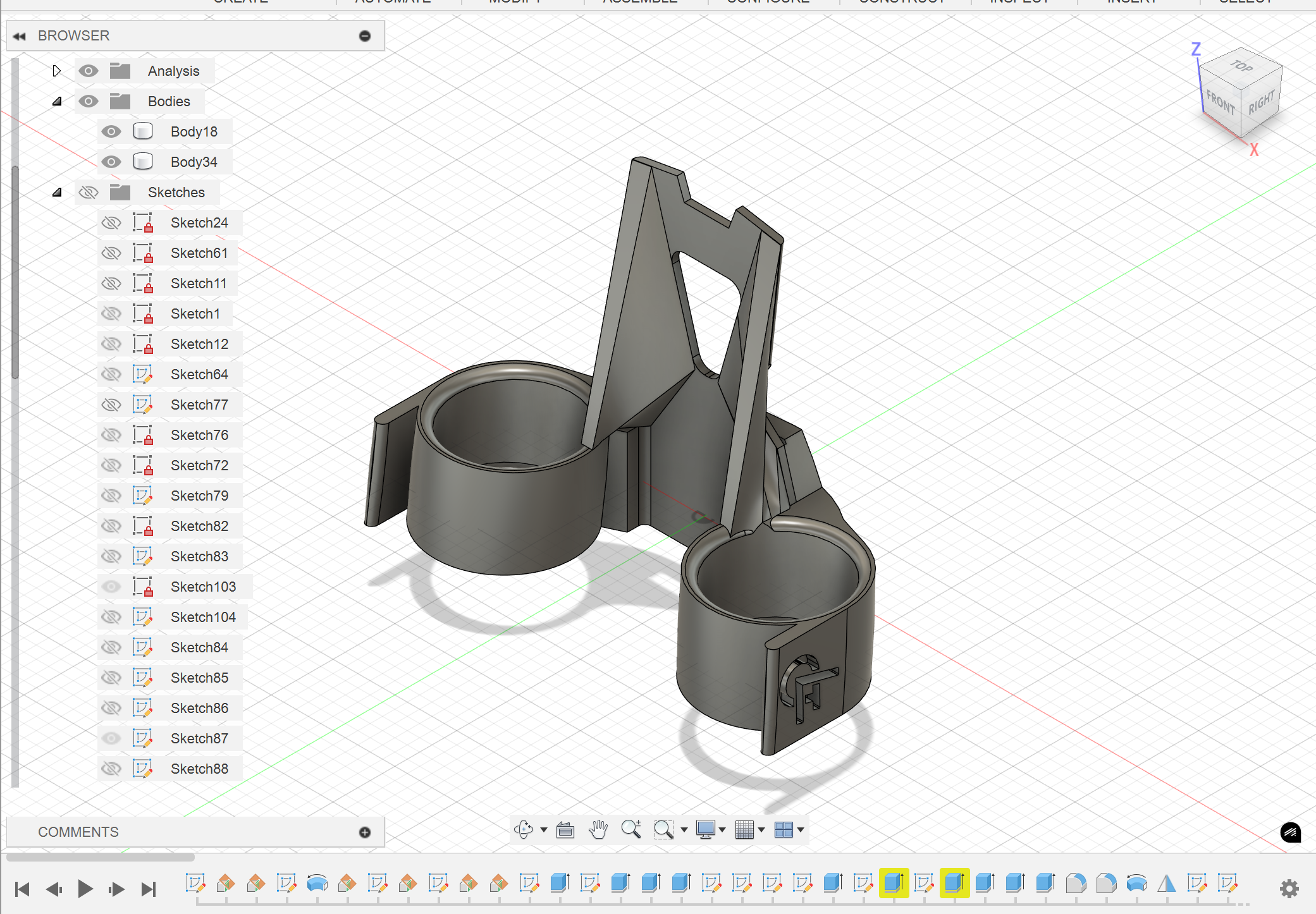 Original CAD model of eating tool