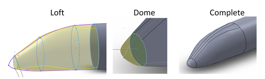 Measurement and model of the fuselage front - 3.